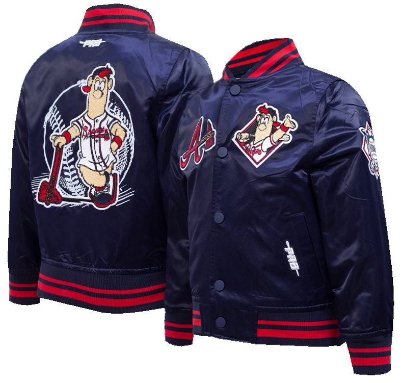 Pro Standard Toddler Atlanta Braves Navy Satin Jacket
