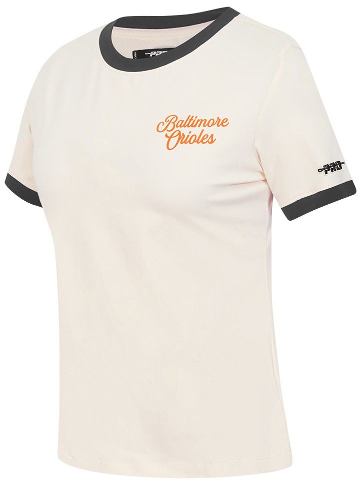 Pro Standard Women's Baltimore Orioles Cream Ringer Souvenir T-Shirt