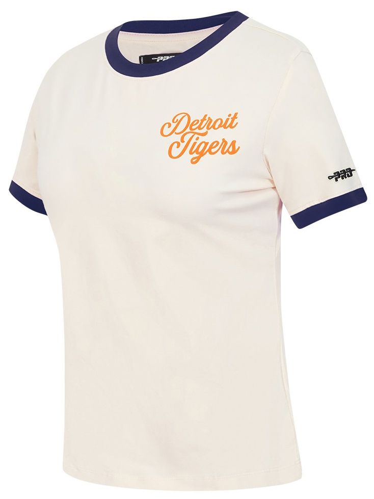 Pro Standard Women's Detroit Tigers Cream Ringer Souvenir T-Shirt