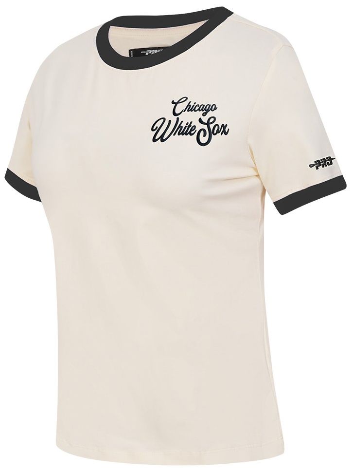 Pro Standard Women's Chicago White Sox Cream Ringer Souvenir T-Shirt