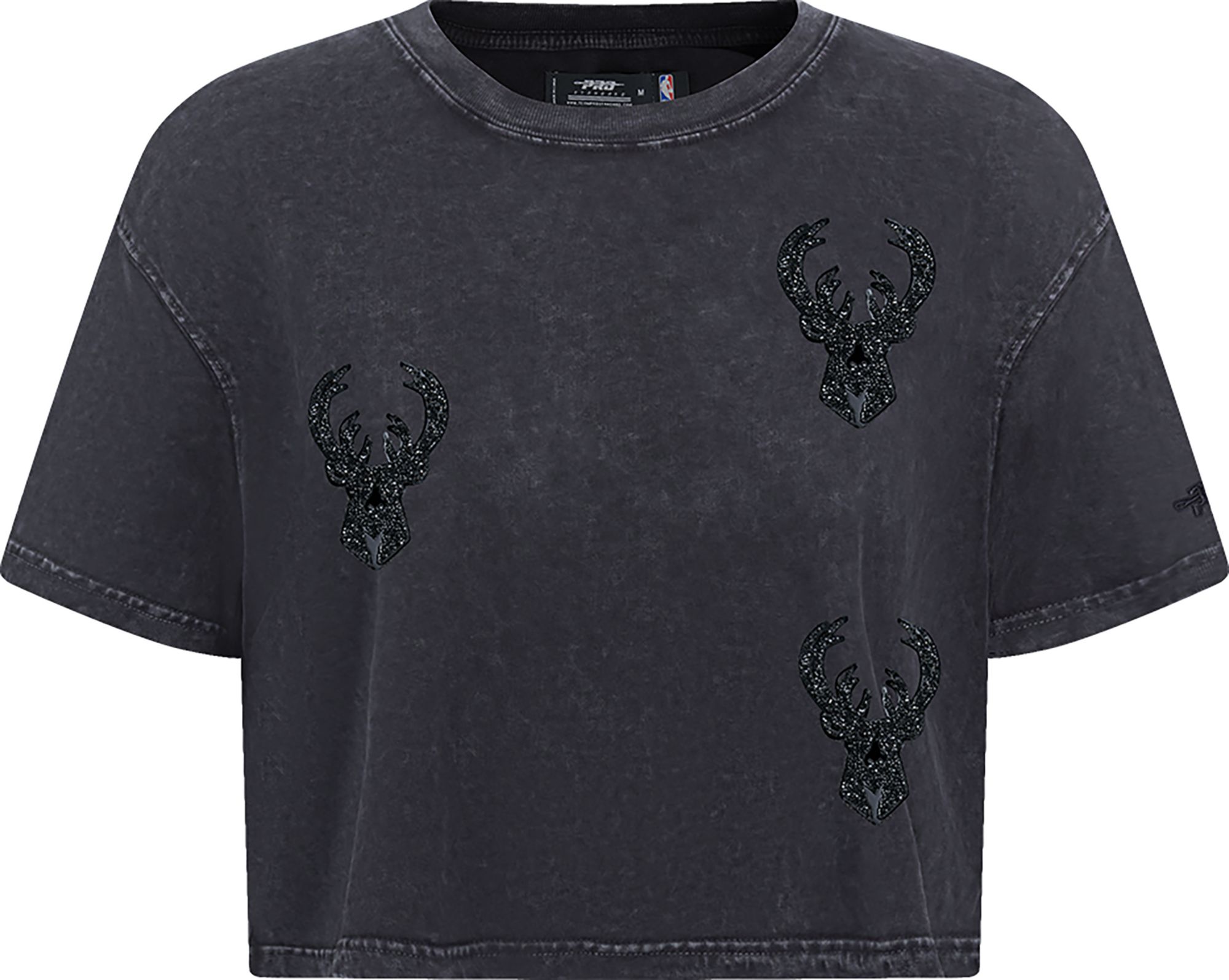 Pro Standard Women's Milwaukee Bucks Black Crystalline Boxy Short Sleeve T-Shirt