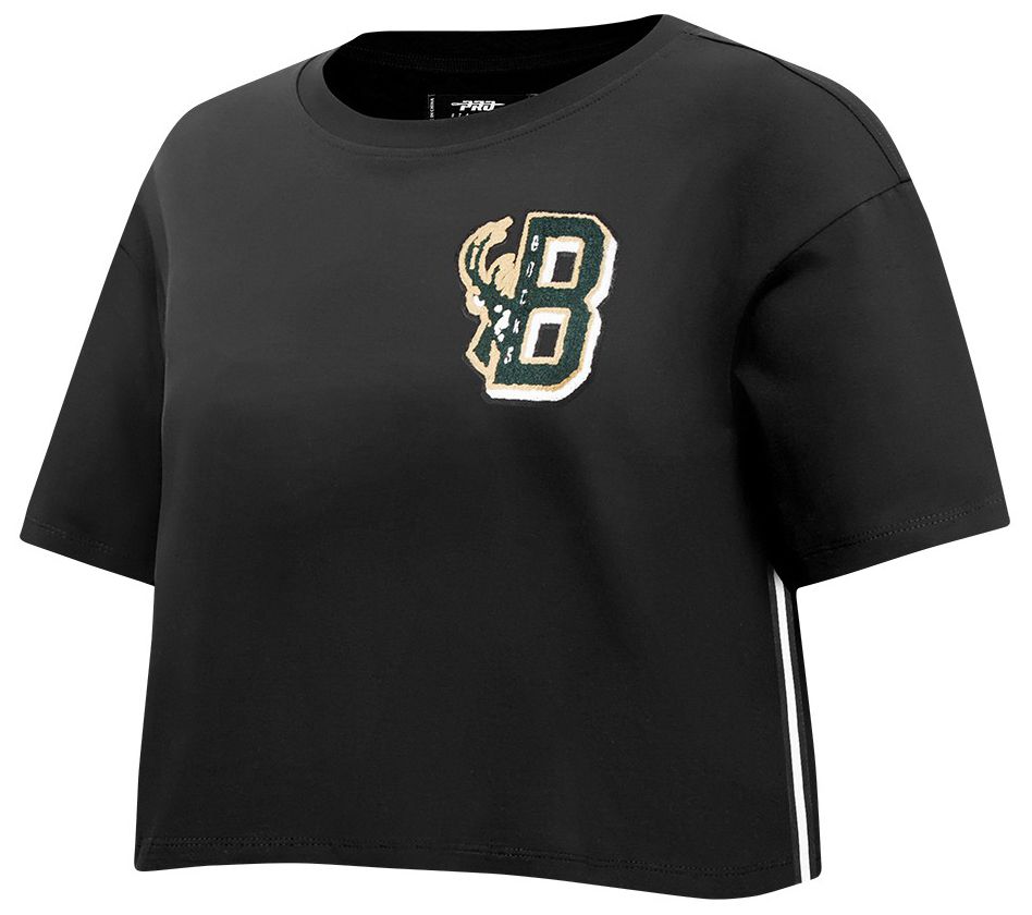 Pro Standard Women's Milwaukee Bucks Black Mash Up Boxy T-Shirt