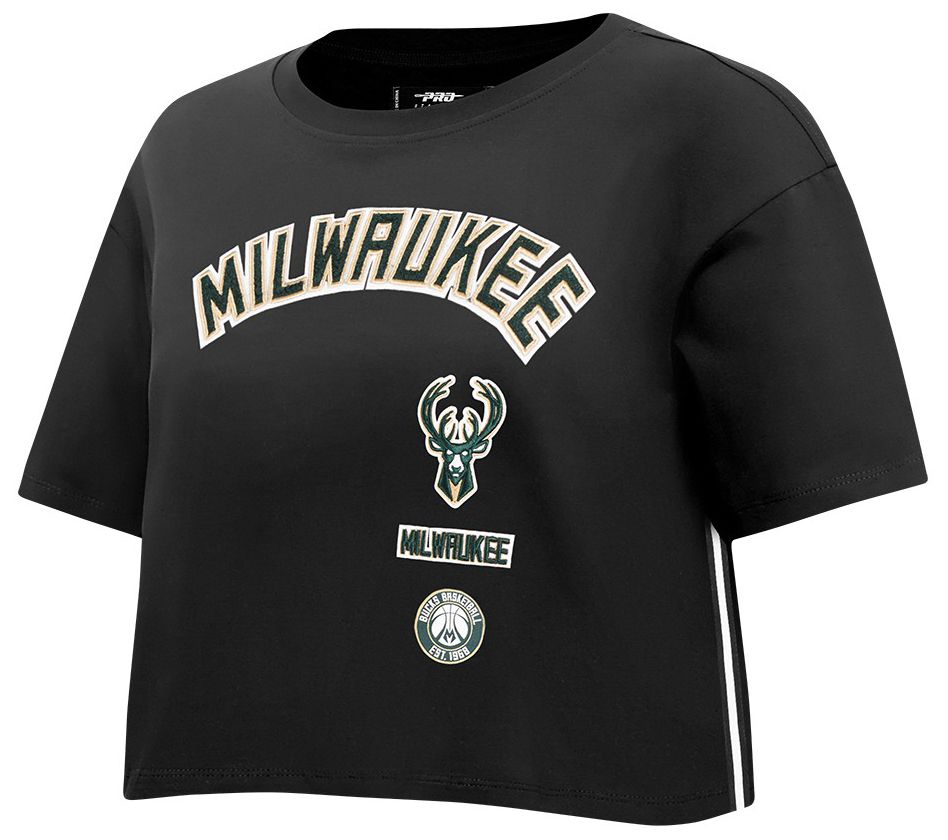 Pro Standard Women's Milwaukee Bucks Black Retro Classic Boxy T-Shirt