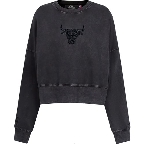 Pro Standard Women's Chicago Bulls Black Cropped Fleece Pullover