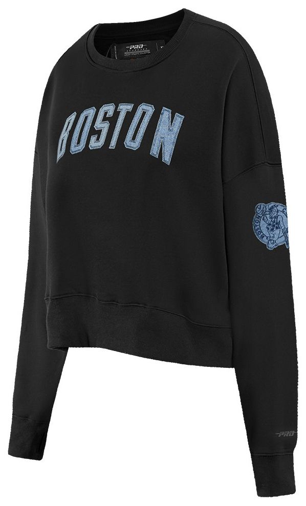 Pro Standard Women's Boston Celtics Black Varsity Blues Fleece Crewneck Sweatshirt
