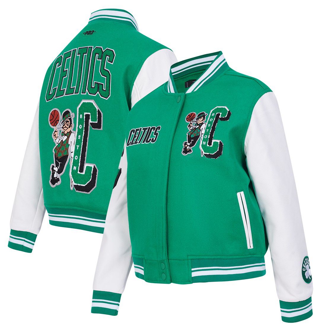 Pro Standard Women's Boston Celtics Green Mash Up Rib Wool Varsity Jacket