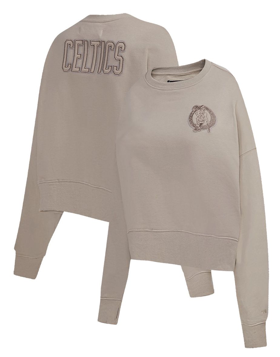 Pro Standard Women's Boston Celtics Taupe Neutral Fleece Crewneck Sweatshirt