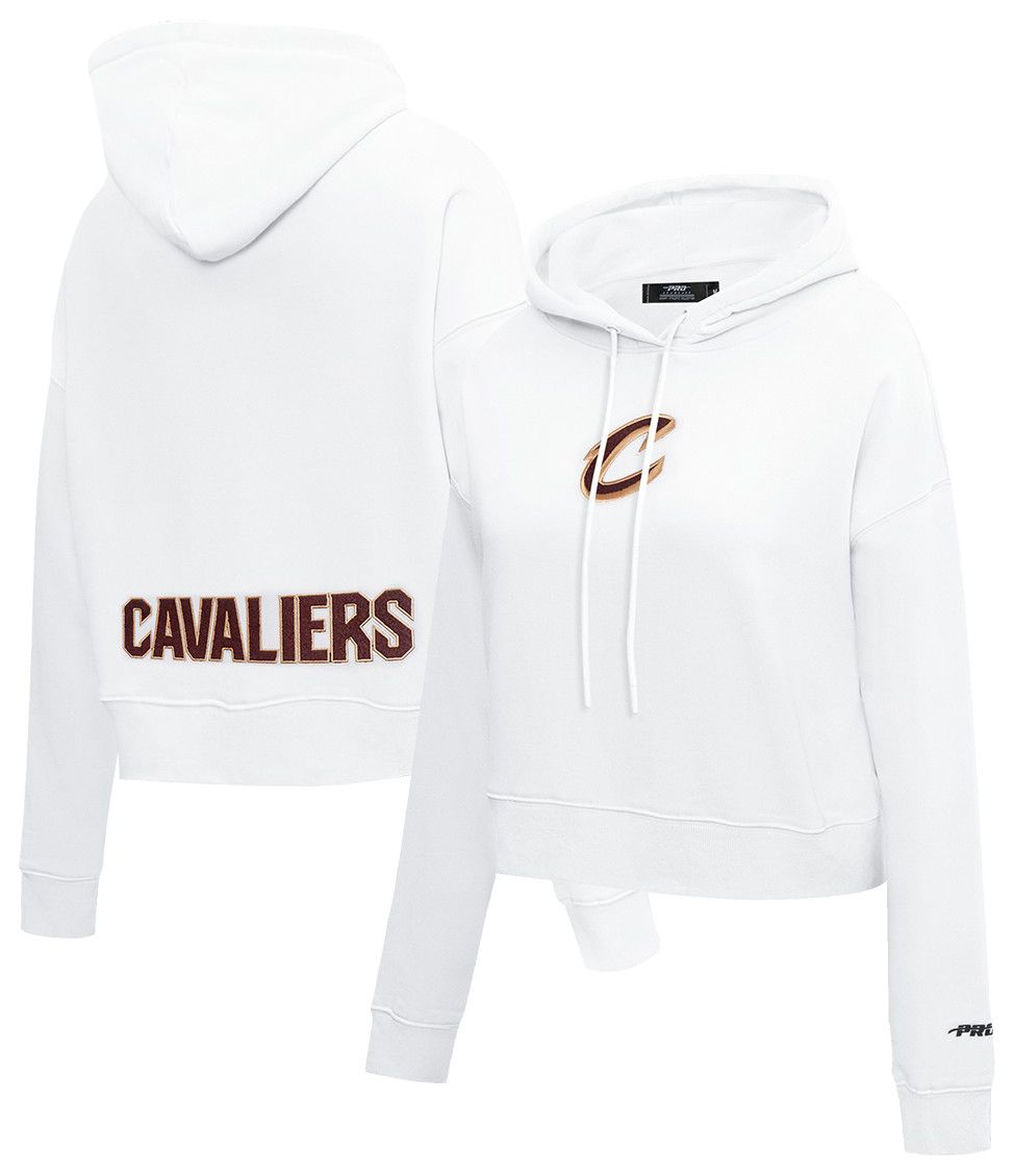 Pro Standard Women's Cleveland Cavaliers White Classic Cropped Fleece Pullover Hoodie