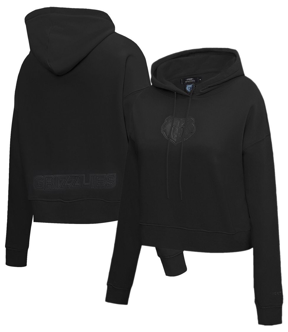 Pro Standard Women's Memphis Grizzlies Black Neutral Cropped Fleece Pullover Hoodie