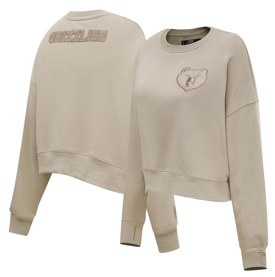 Pro Standard Women's Memphis Grizzlies Taupe Neutral Fleece Crewneck Sweatshirt