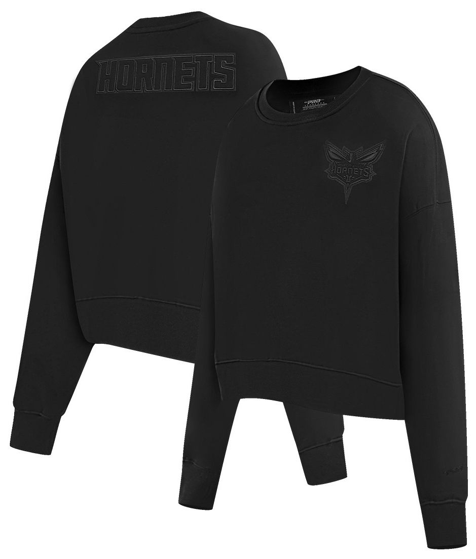 Pro Standard Women's Charlotte Hornets Black Neutral Fleece Crewneck Sweatshirt