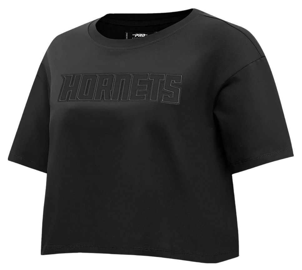 Pro Standard Women's Charlotte Hornets Black Neutral Boxy Cropped T-Shirt