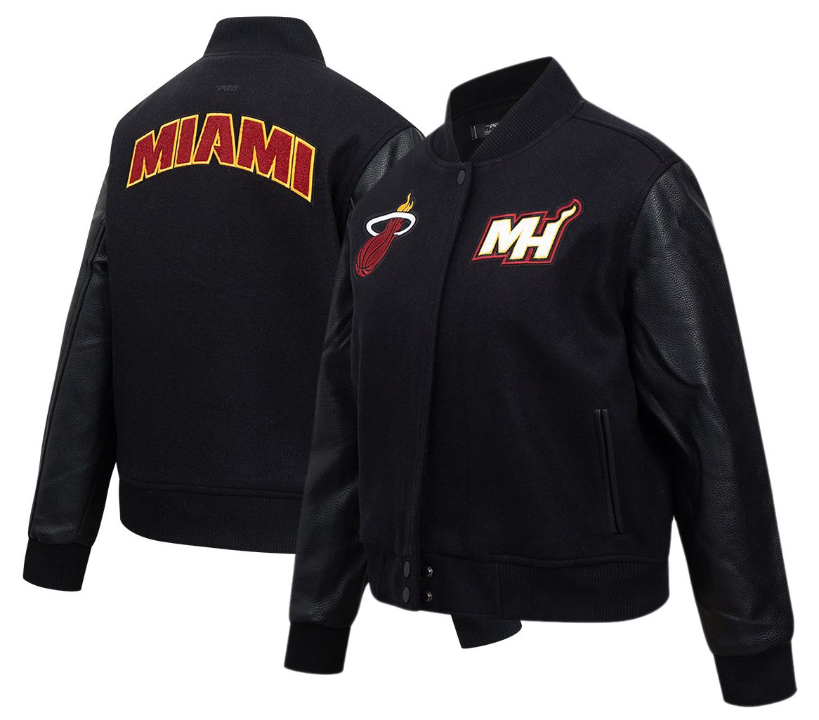 Pro Standard Women's Miami Heat Black Classic Wool Varsity Jacket
