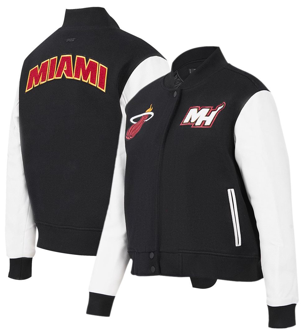 Pro Standard Women's Miami Heat Black Classic Wool Varsity Jacket
