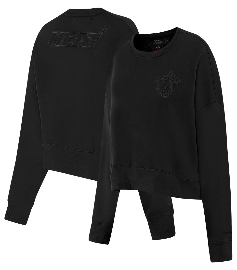 Pro Standard Women's Miami Heat Black Neutral Fleece Crewneck Sweatshirt