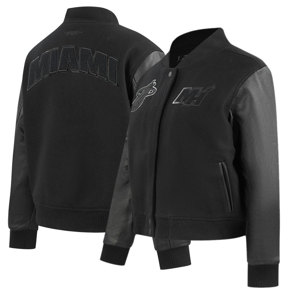 Pro Standard Women's Miami Heat Black Classic Wool Varsity Jacket