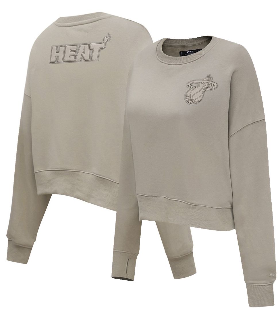 Pro Standard Women's Miami Heat Taupe Neutral Fleece Crewneck Sweatshirt