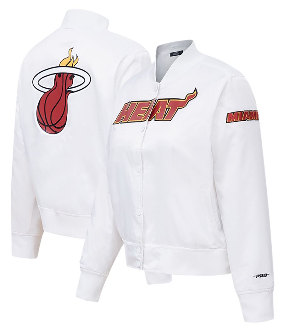 Pro Standard Women's Miami Heat White Classic Satin Jacket