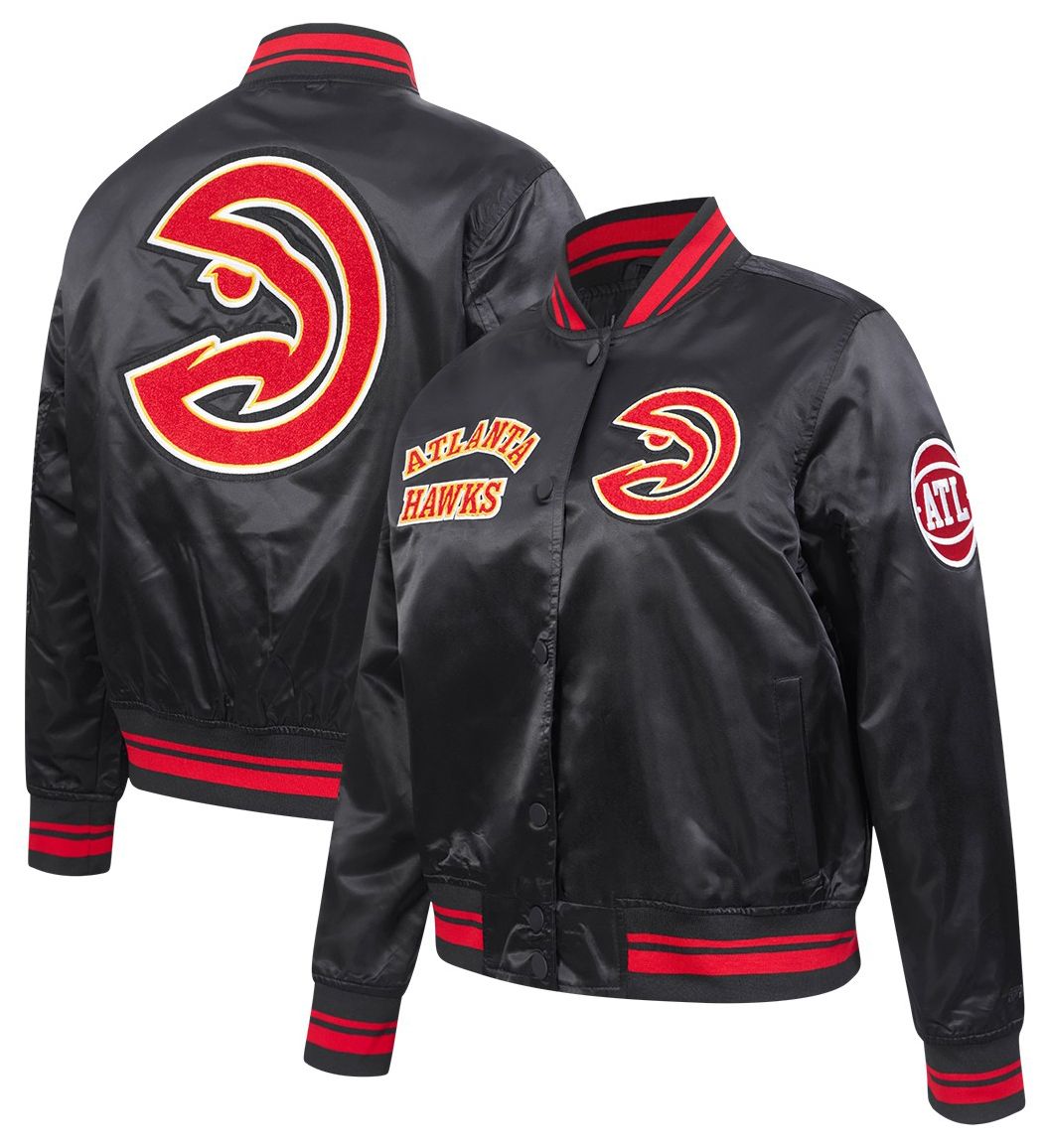 Pro Standard Women's Atlanta Hawks Black Retro Classic Rib Satin Jacket