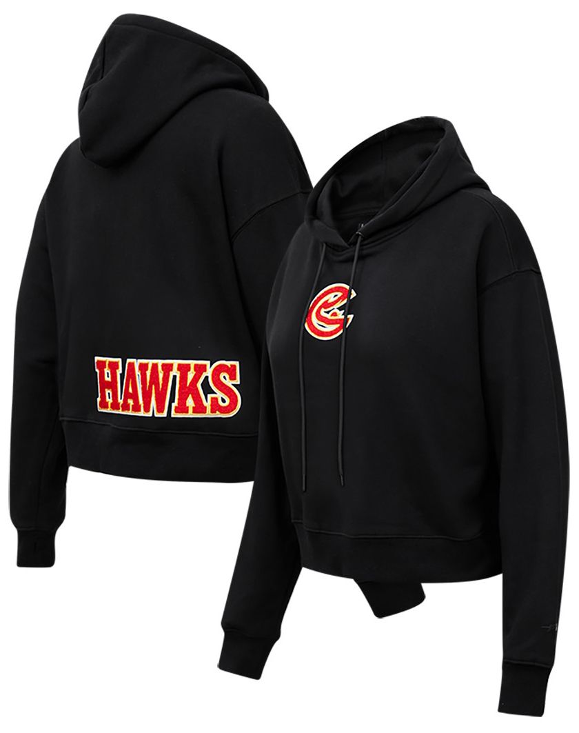 Pro Standard Women's Atlanta Hawks Black Classic Cropped Fleece Pullover Hoodie