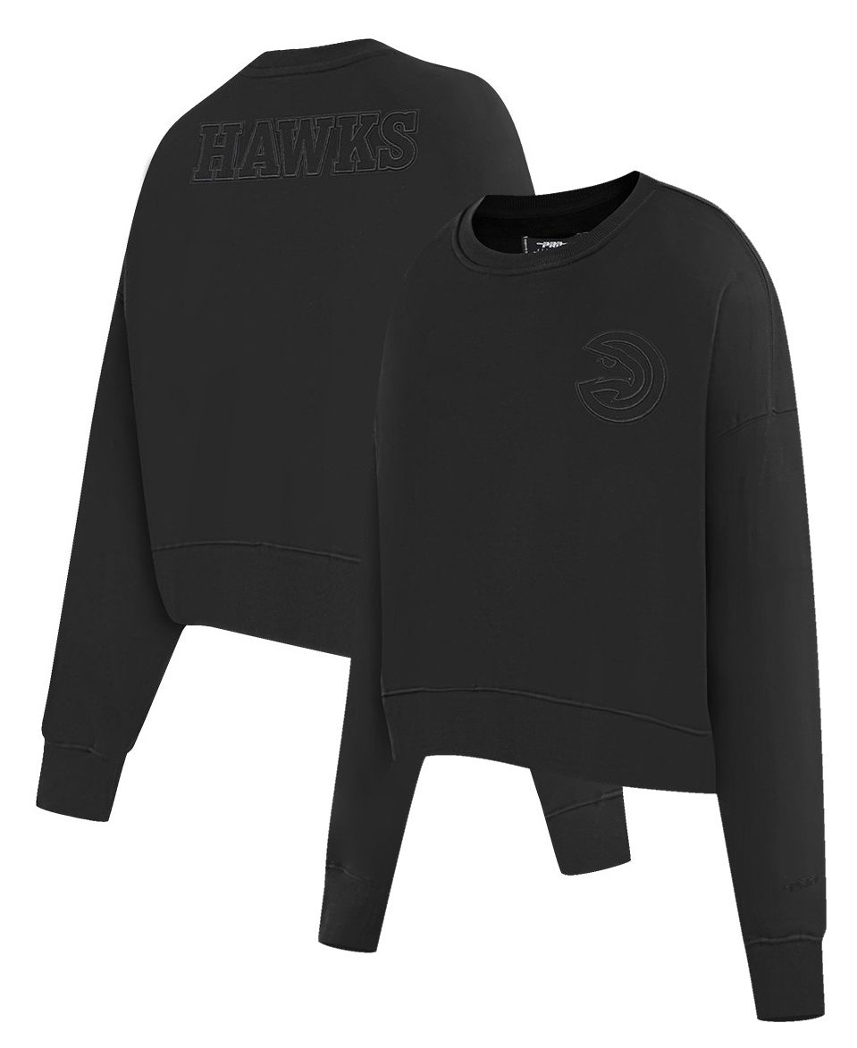 Pro Standard Women's Atlanta Hawks Black Neutral Fleece Crewneck Sweatshirt