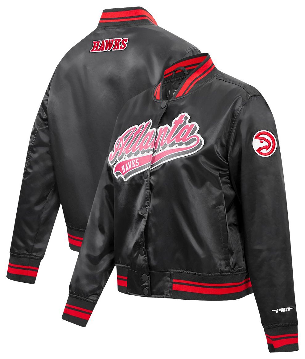Pro Standard Women's Atlanta Hawks Black Script Tail Satin Jacket
