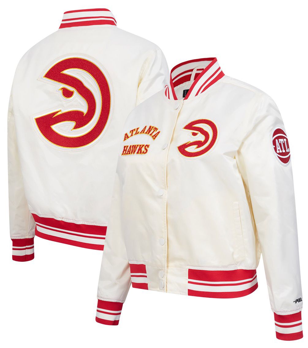 Pro Standard Women's Atlanta Hawks Off White Retro Classic Rib Satin Jacket