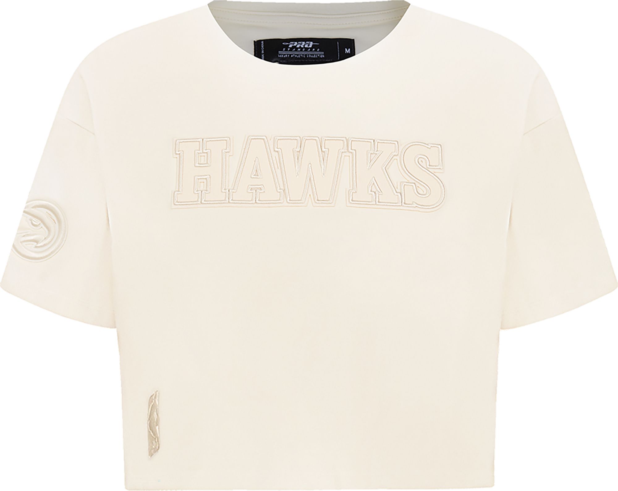Pro Standard Women's Atlanta Hawks Off-White Neutral Boxy Cropped T-Shirt