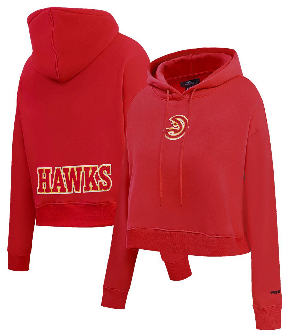 Pro Standard Women's Atlanta Hawks Red Classic Cropped Fleece Pullover Hoodie