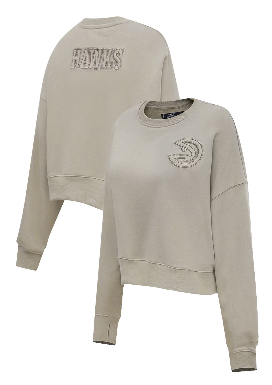 Pro Standard Women's Atlanta Hawks Taupe Neutral Fleece Crewneck Sweatshirt