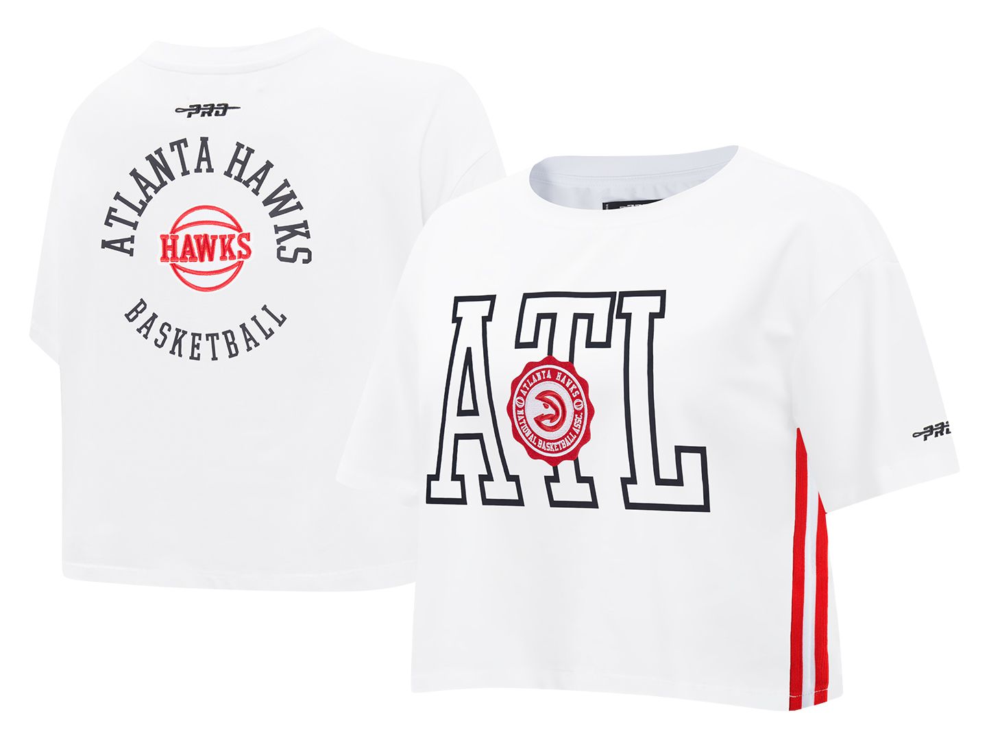 Pro Standard Women's Atlanta Hawks White Crest Emblem Boxy T-Shirt