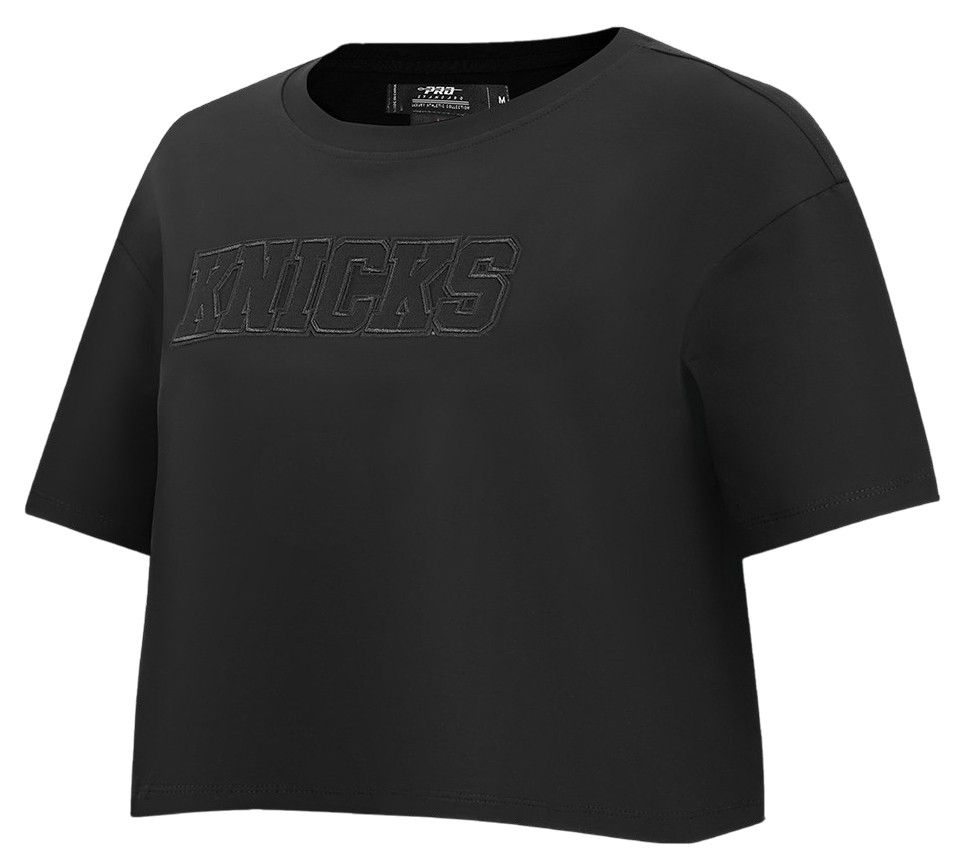 Pro Standard Women's New York Knicks Black Neutral Boxy Cropped T-Shirt