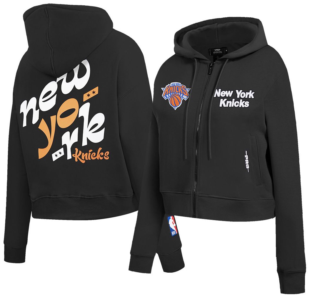 Pro Standard Women's New York Knicks Black Wordplay Full Zip Hoodie