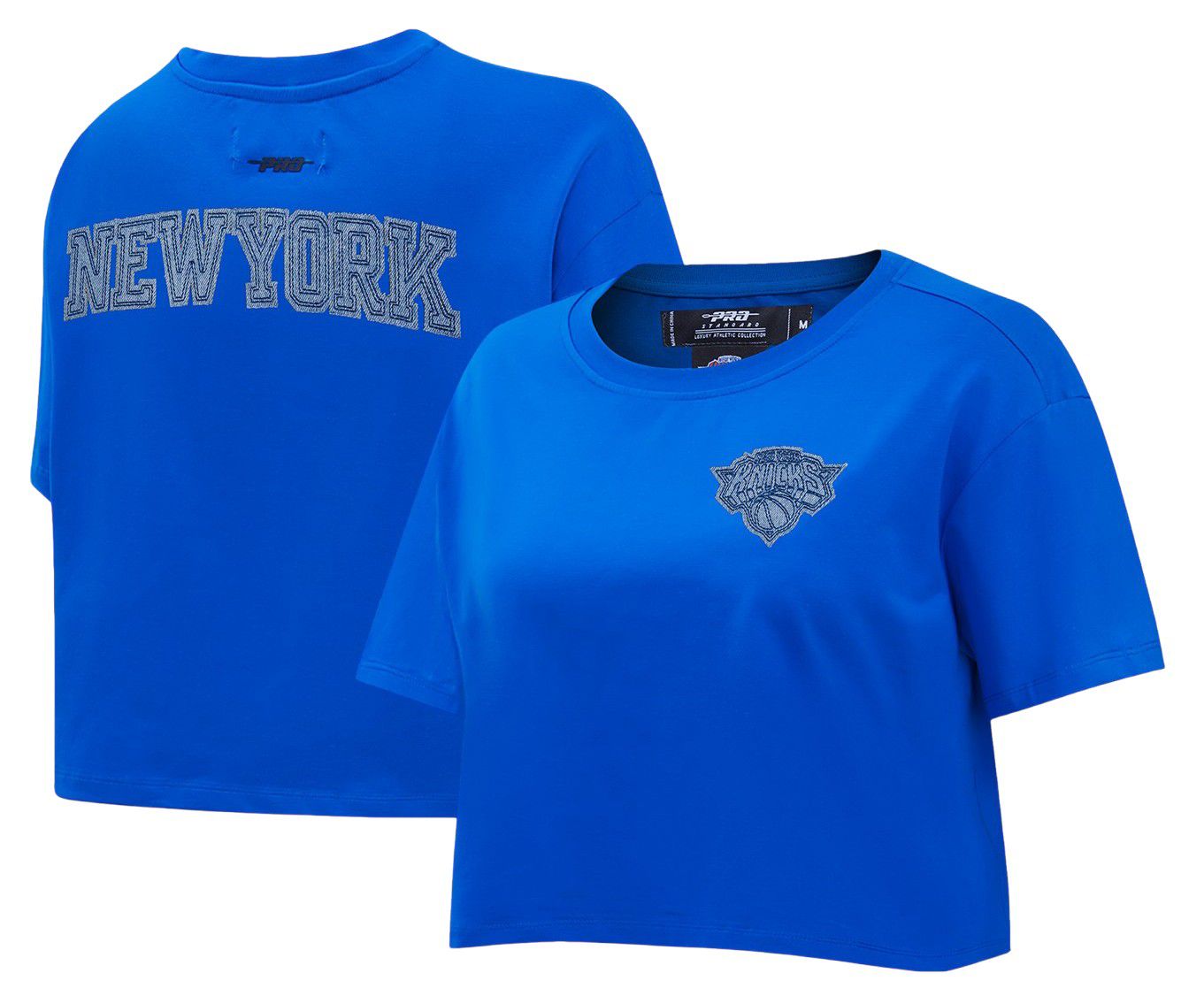 Pro Standard Women's New York Knicks Blue Varsity Blues Boxy Cropped T-Shirt