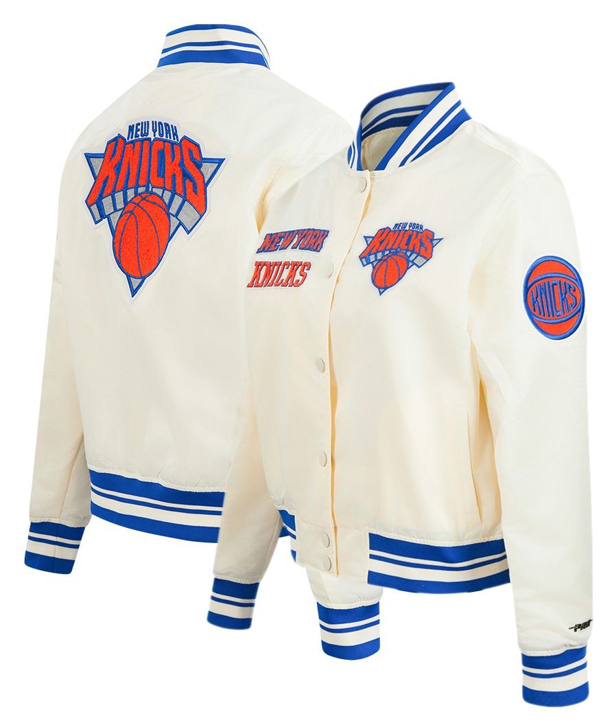 Pro Standard Women's New York Knicks Off White Retro Classic Rib Satin Jacket