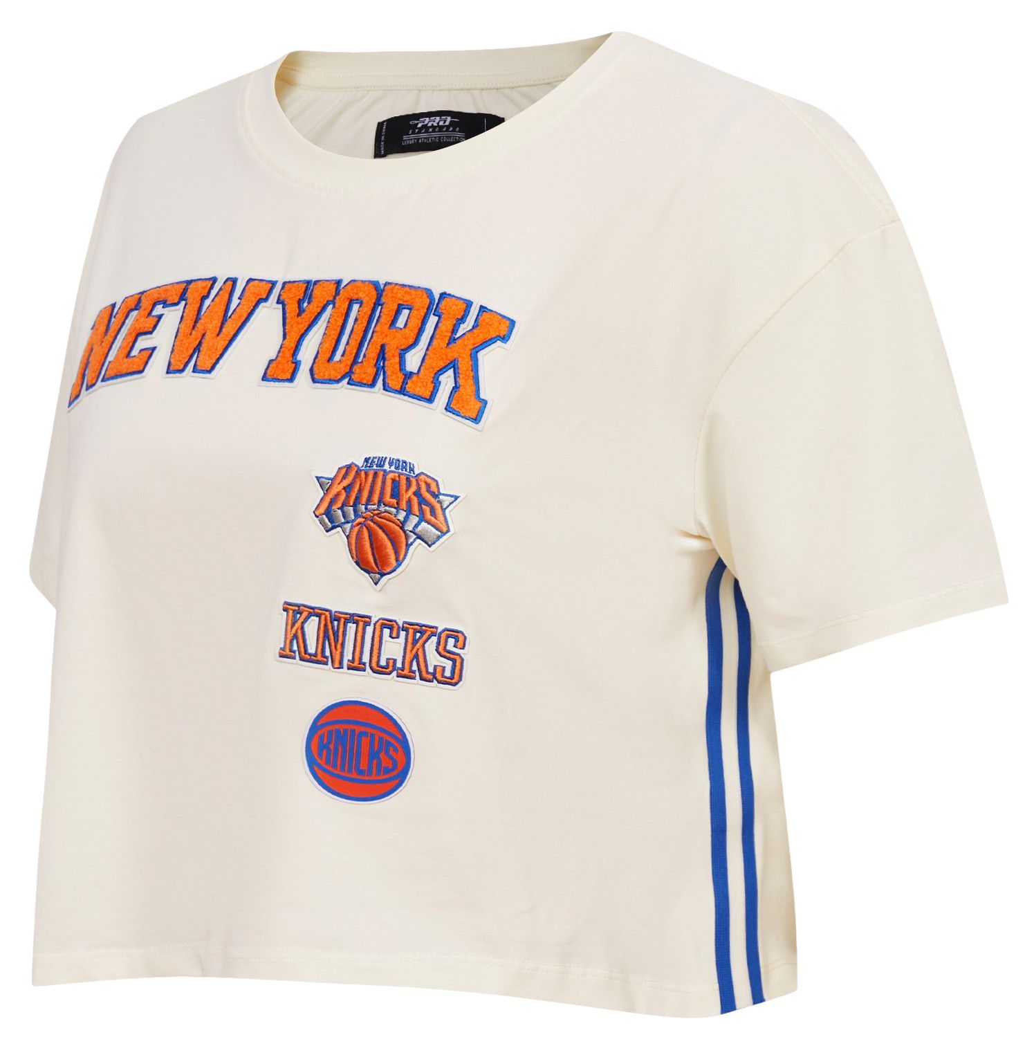 Pro Standard Women's New York Knicks Off-White Classic Boxy Cropped T-Shirt