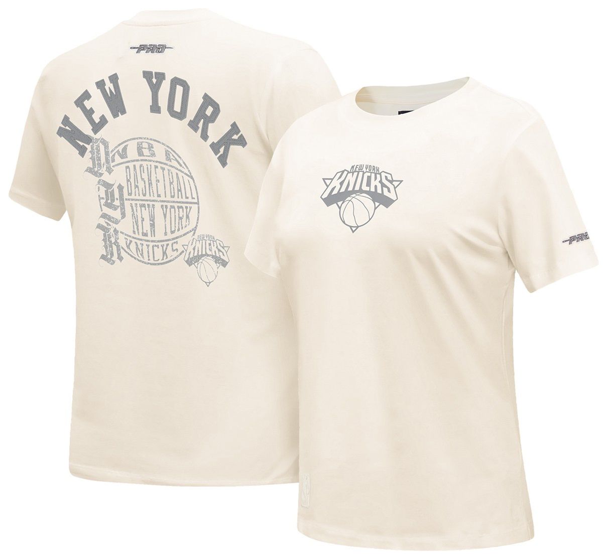 Pro Standard Women's New York Knicks Off White Street Team Slim T-Shirt