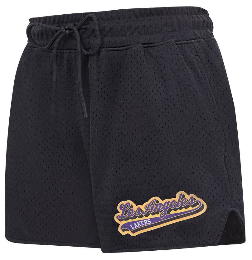 Pro Standard Women's Los Angeles Lakers Black Script Tail Mesh Shorts