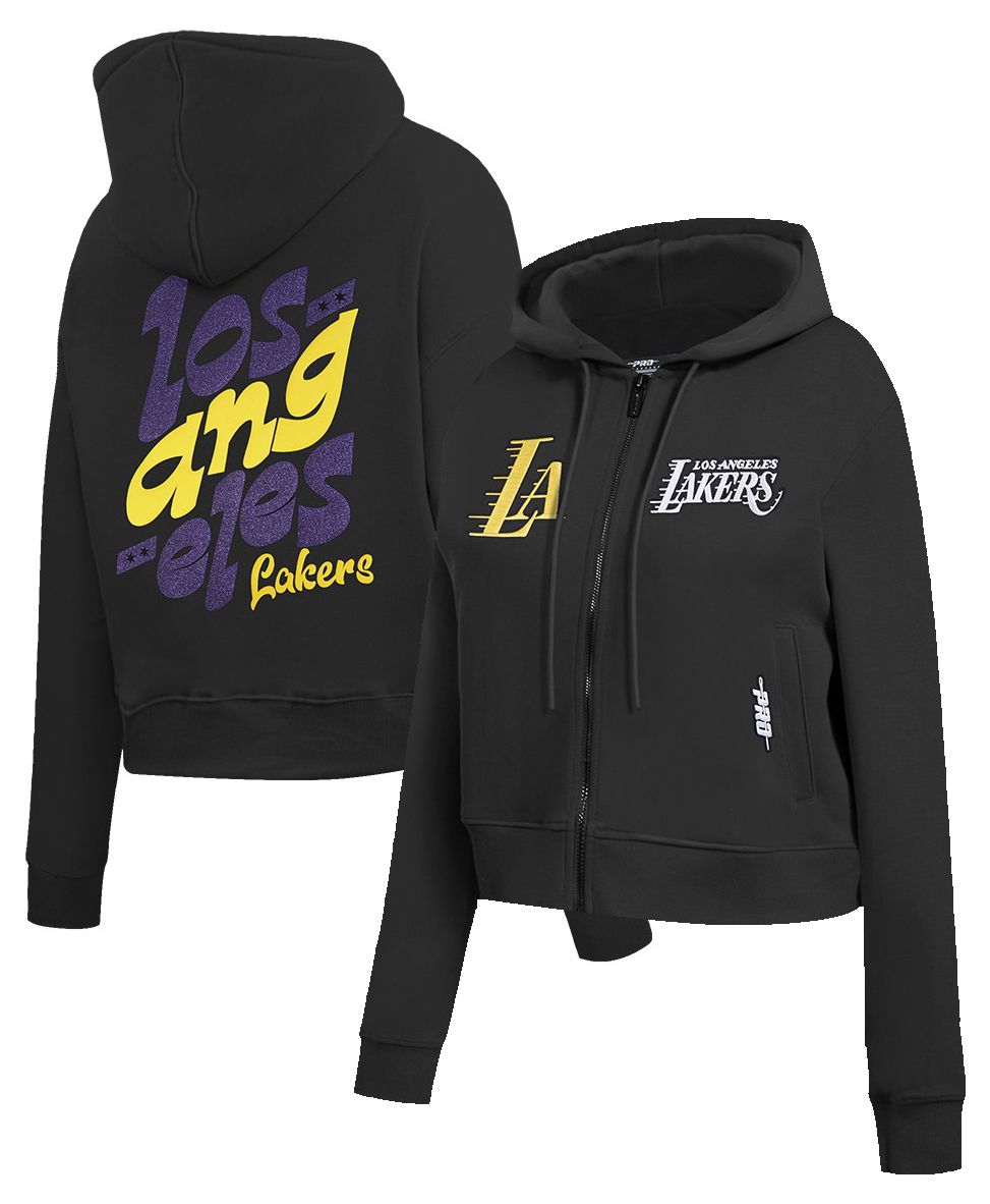 Pro Standard Women's Los Angeles Lakers Black Wordplay Full Zip Hoodie