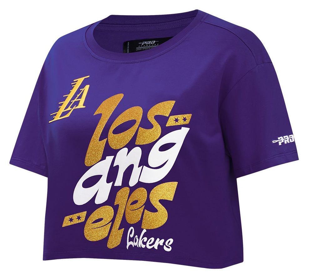 Pro Standard Women's Los Angeles Lakers Purple Wordplay Boxy T-Shirt
