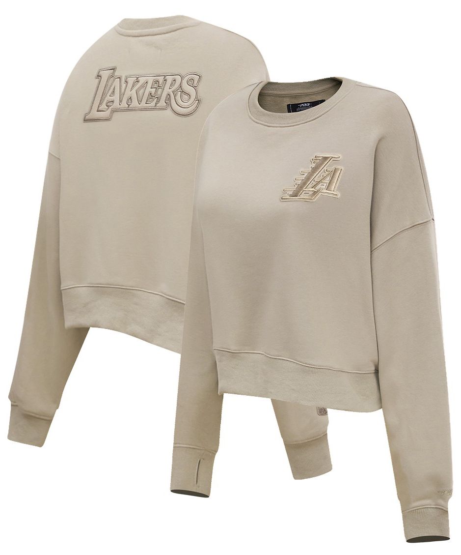Pro Standard Women's Los Angeles Lakers Taupe Neutral Fleece Crewneck Sweatshirt