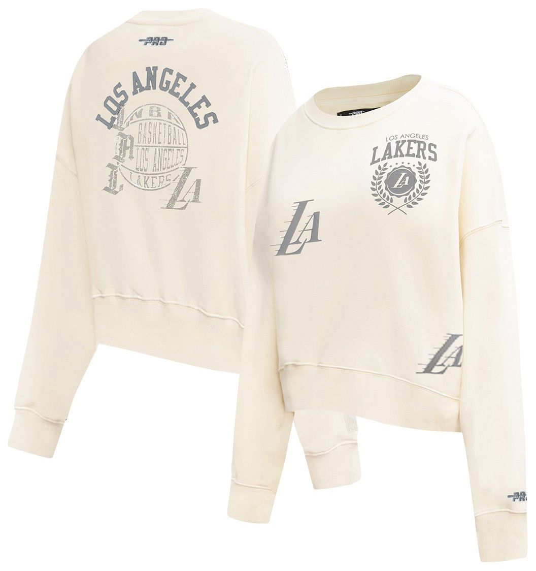 Pro Standard Women's Los Angeles Lakers Off White Street Team Crewneck Sweatshirt