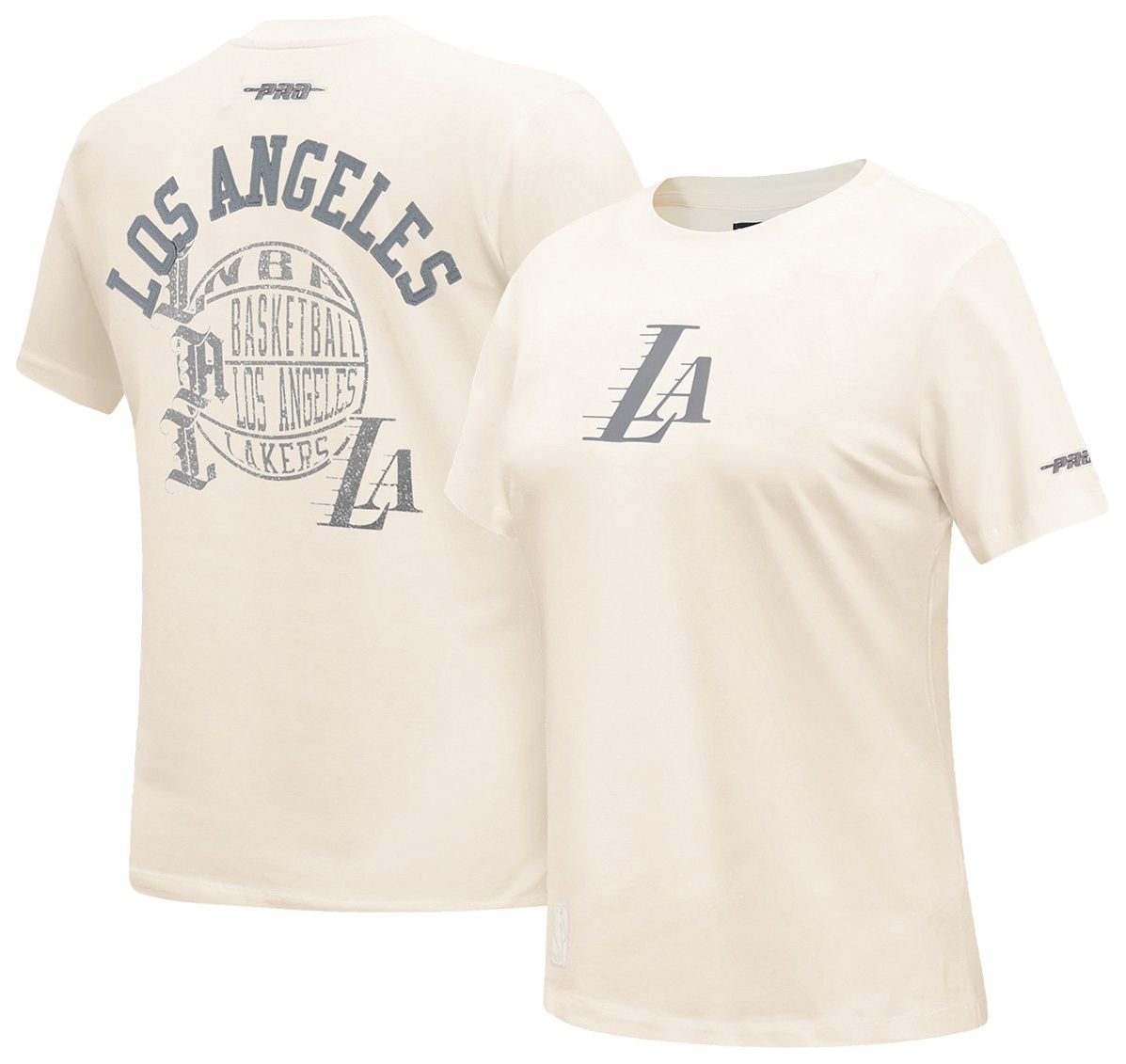 Pro Standard Women's Los Angeles Lakers Off White Street Team Slim T-Shirt