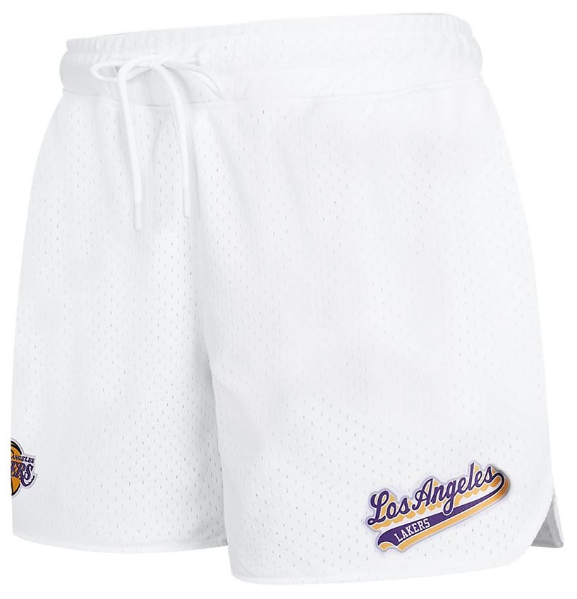 Pro Standard Women's Los Angeles Lakers White Script Tail Mesh Shorts