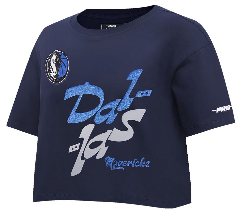 Pro Standard Women's Dallas Mavericks Navy Wordplay Boxy T-Shirt