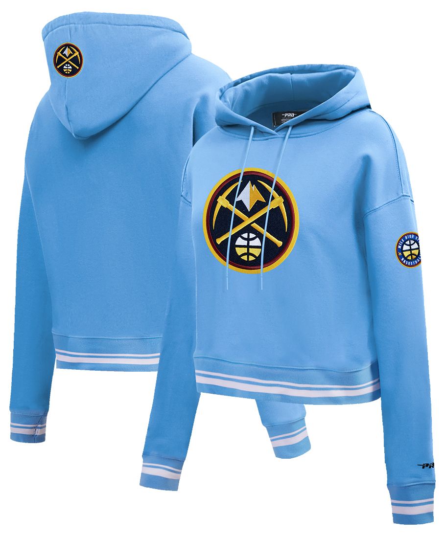 Pro Standard Women's Denver Nuggets Blue Retro Classic Cropped Fleece Pullover Hoodie