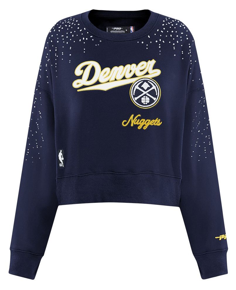 Pro Standard Women's Denver Nuggets Navy Legacy Fleece Crewneck Sweatshirt