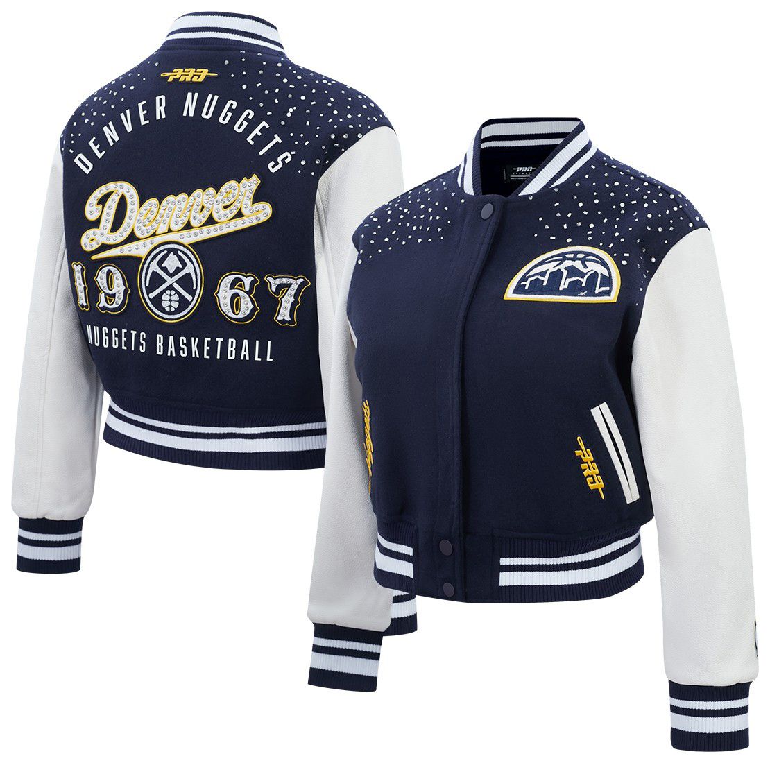 Pro Standard Women's Denver Nuggets Navy Legacy Varsity Jacket