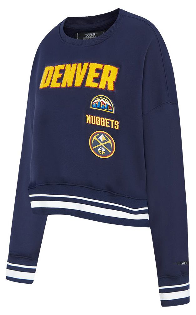 Pro Standard Women's Denver Nuggets Navy Retro Classic Fleece Crewneck Sweatshirt