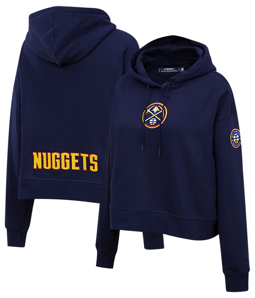 Pro Standard Women's Denver Nuggets Navy Classic Cropped Fleece Pullover Hoodie